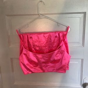 2 piece satin mini skirt and top